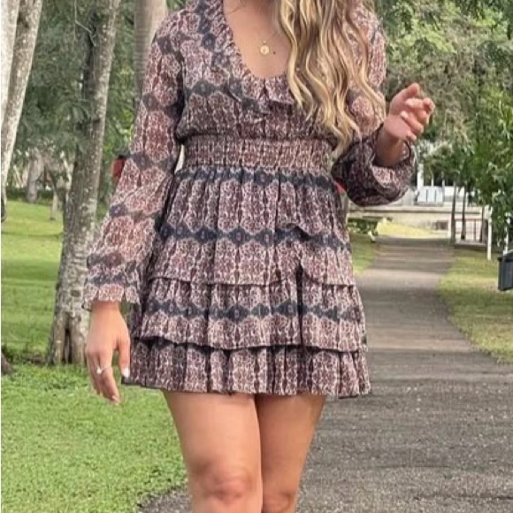Zara Multicolor Long Sleeve Dress